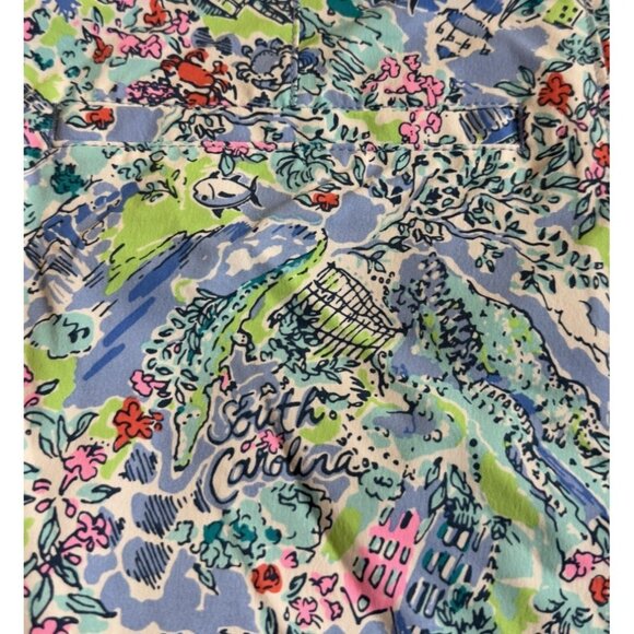 Lilly Pulitzer x Southern Tide Size 28 Mens 8" Short Blue Lilly Loves SC NEW - Picture 4 of 11